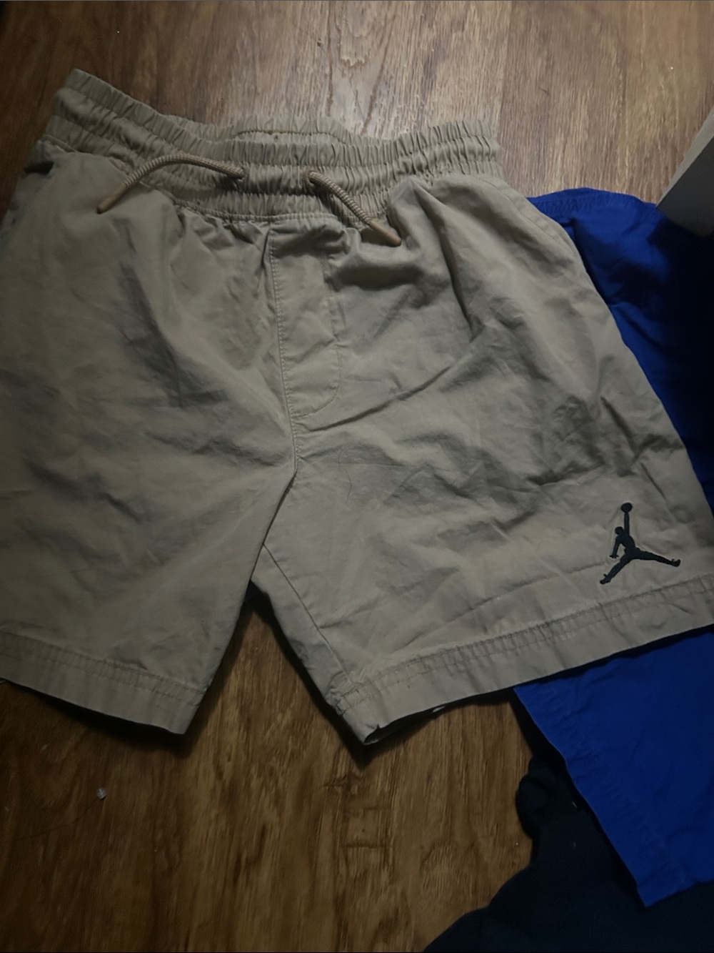 Jordan Men's Khaki Athletic Shorts with Black Jumpman